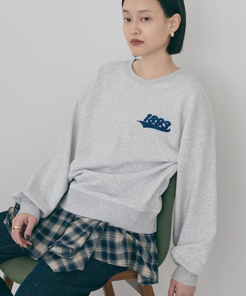 ワンポイントサガラ刺繍裏毛プルオーバー