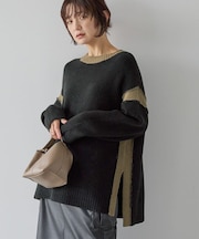 バイカラーニットプルオーバー【WEB限定カラー有り】