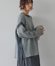 バイカラーニットプルオーバー【WEB限定カラー有り】