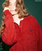 【PIZZA PLANET】衿付きニットプルオーバー