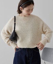 ラメmixネップニットプルオーバー