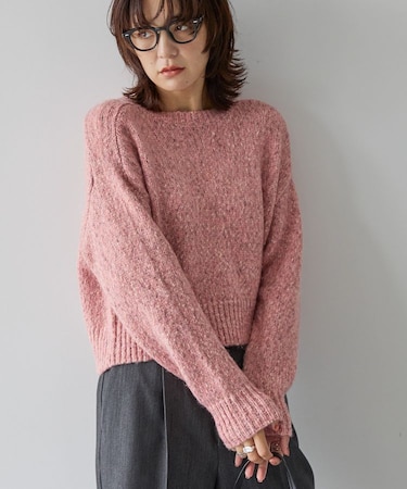 ラメmixネップニットプルオーバー