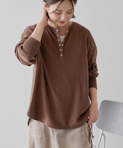 ソフトタッチヘンリーネックプルオーバー