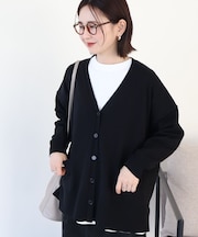 【WEB限定】バイパチVネックルーズカーディガン