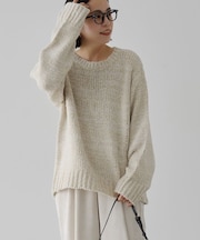 メランジルーズニットプルオーバー