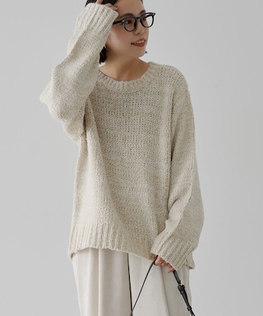 メランジルーズニットプルオーバー