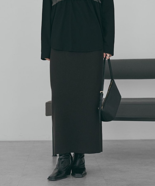 バイパチリブニットタイトスカート＜静電気軽減＞