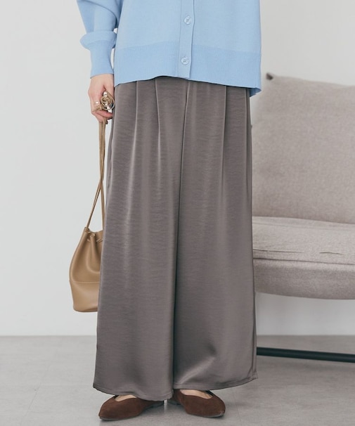 サテンリラックスイージーパンツ