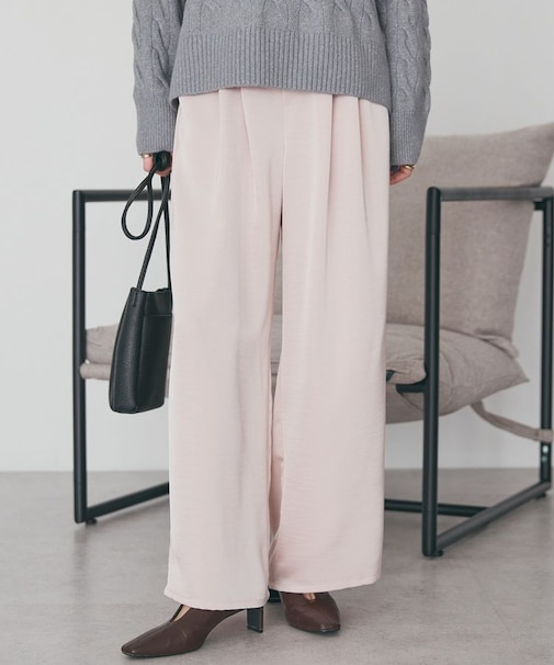 サテンリラックスイージーパンツ