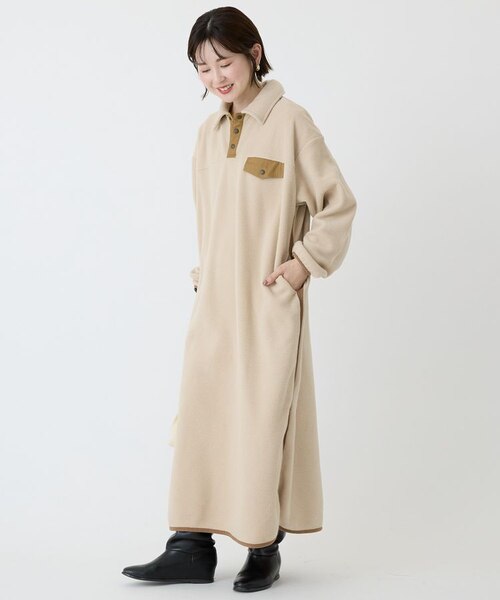 ハーフスナップフリースワンピース｜アメリカンホリックの通販｜&mall