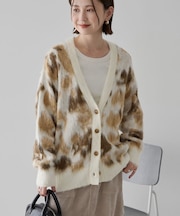 ニュアンス柄ニットカーディガン