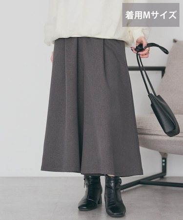 【選べる丈】ギャザーウールライクスカーチョ