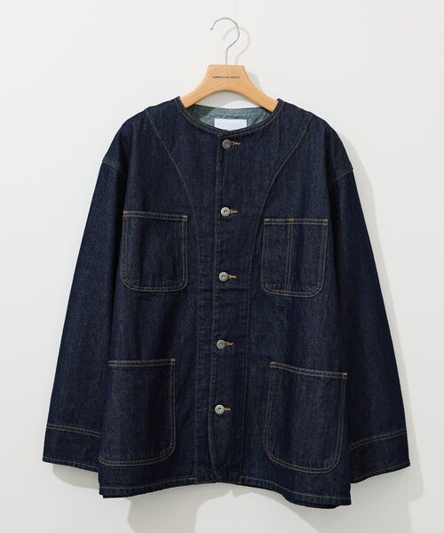 ノーカラーデニムカバーオール｜アメリカンホリックの通販｜&mall