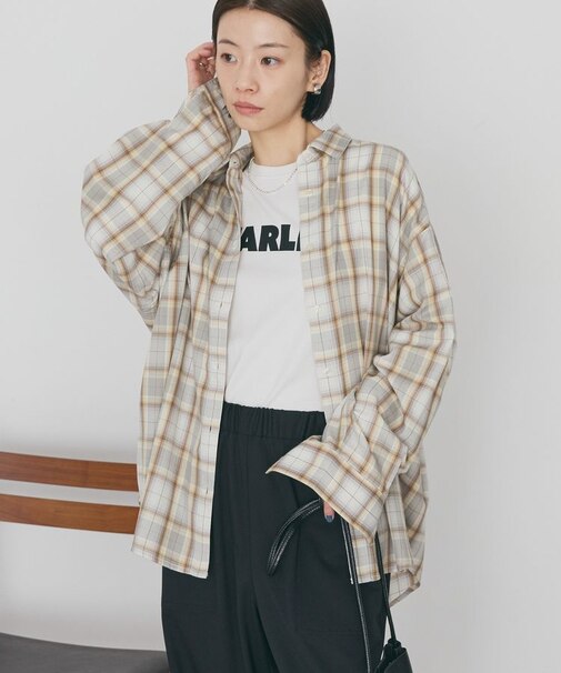 【イージーケア】チェックバックタックシャツ