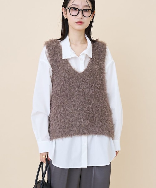 テープヤーンニットベスト