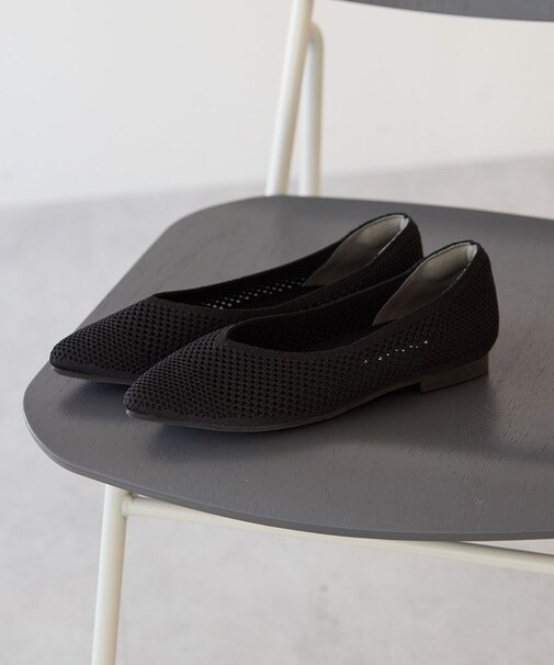 【整履き】メッシュニットフラットパンプス