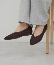 【整履き】メッシュニットフラットパンプス