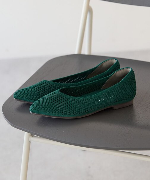 【整履き】メッシュニットフラットパンプス