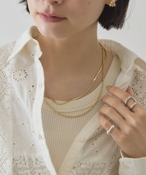 【ステンレス】スネーク2連ネックレス