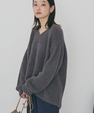 ミニシャギーラメニットプルオーバー