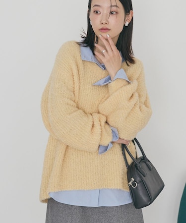 ミニシャギーラメニットプルオーバー