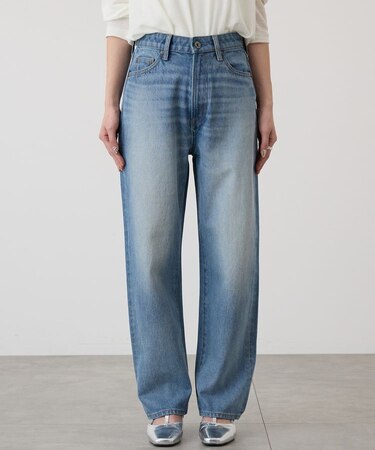 ルーズストレートデニムパンツ