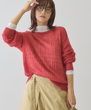 モヘアタッチルーズ編みプルオーバー