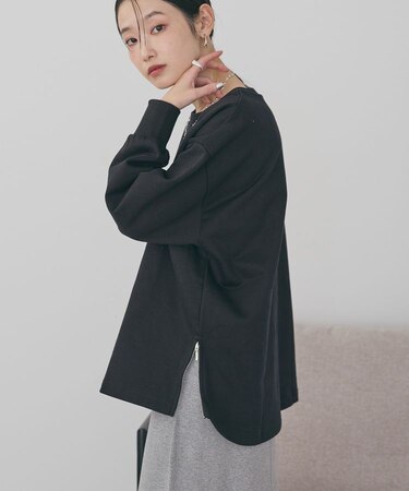 サイドZIPスウェットプルオーバー