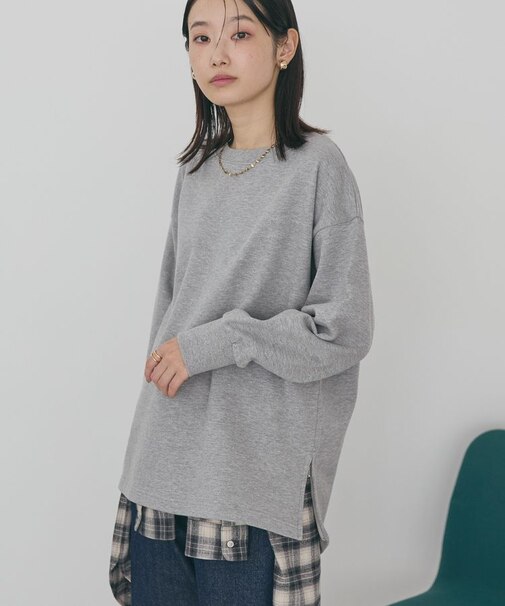 サイドZIPスウェットプルオーバー