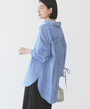 【WEB限定】イージーケアバックギャザーリボンシャツ