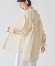 【WEB限定】イージーケアバックギャザーリボンシャツ