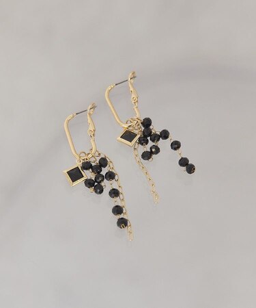 チェーン ビーズピアス