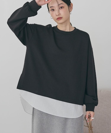 シャツテールドッキングプルオーバー