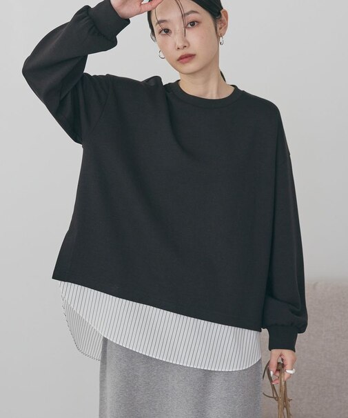 シャツテールドッキングプルオーバー