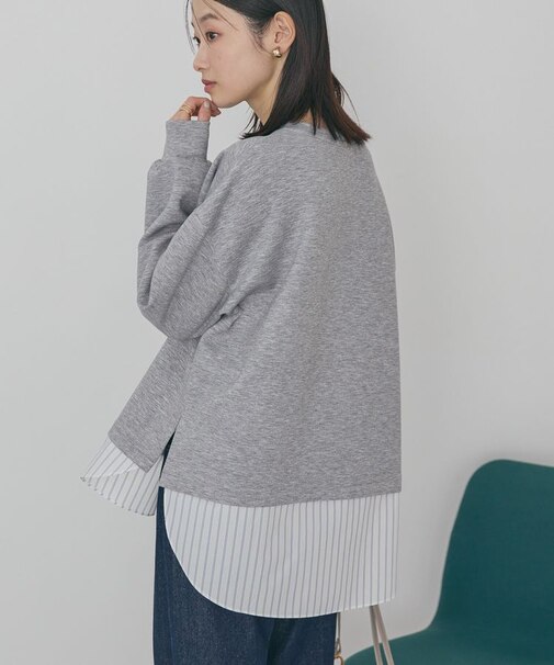 シャツテールドッキングプルオーバー