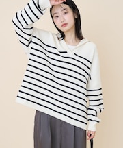 セーラーカラーニットプルオーバー