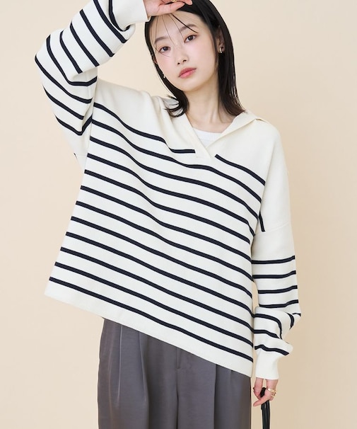 セーラーカラーニットプルオーバー