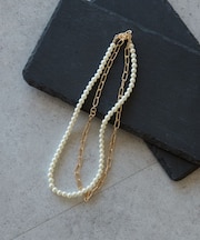 【2点SET】パール＋チェーンネックレス