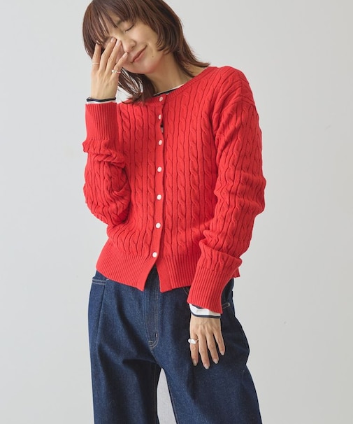 ケーブルニットカーディガン