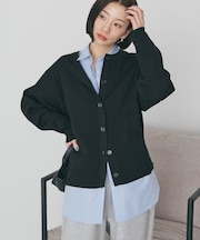 クルーネックニットカーディガン