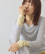 配色シアーレイヤードプルオーバー