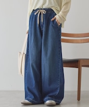 イージーデニムワイドパンツ
