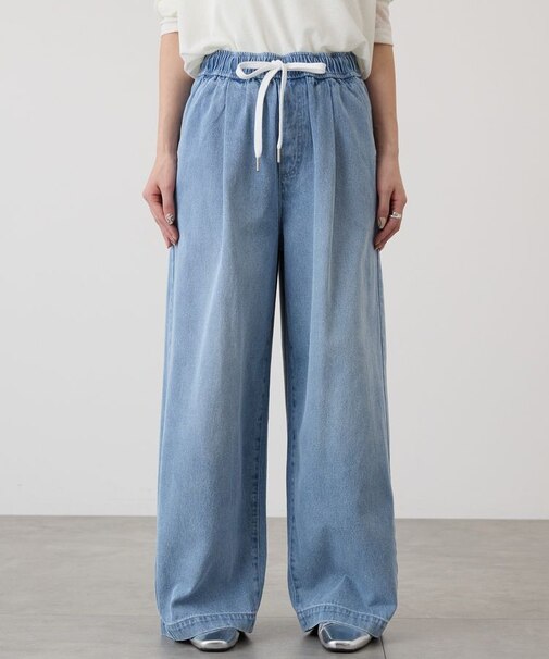 イージーデニムワイドパンツ