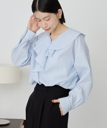 【イージーケア】ラッフルブラウス