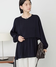 【イージーケア】Wクロスティアードブラウス