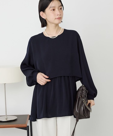 【イージーケア】Wクロスティアードブラウス