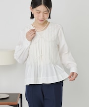 【イージーケア】ピンタックブラウス