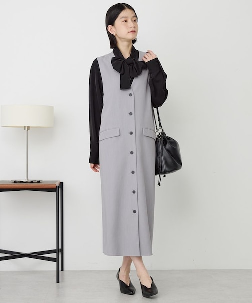 【イージーケア】ジレワンピース