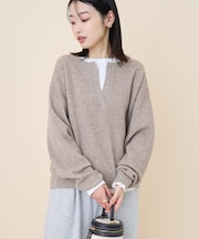 ワッフルライクニットプルオーバー