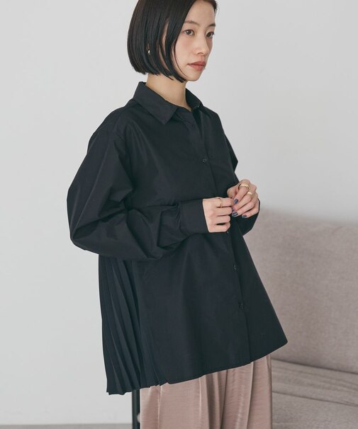 【イージーケア】バックプリーツシャツ